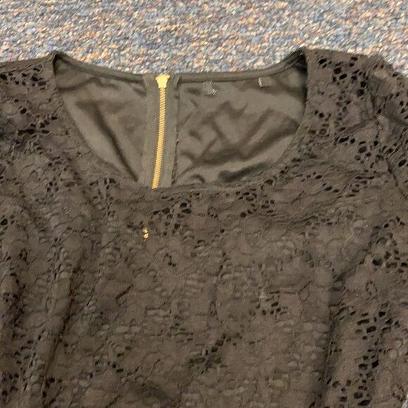 Black Lace Overlay Sexy Skater Dress sz. S - Picture 2 of 6